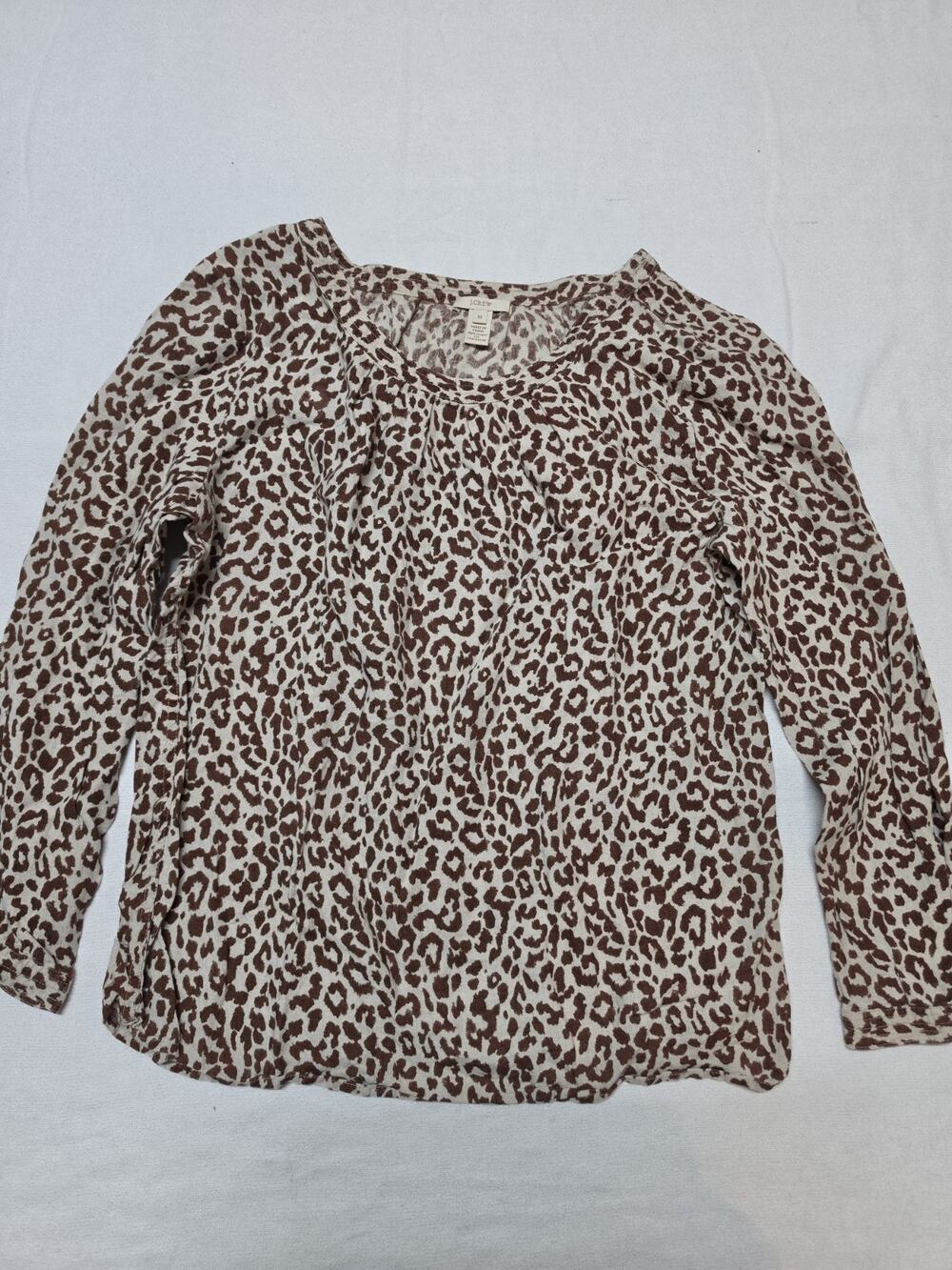 J. Crew Womens Leopard Print Blouse Size 10